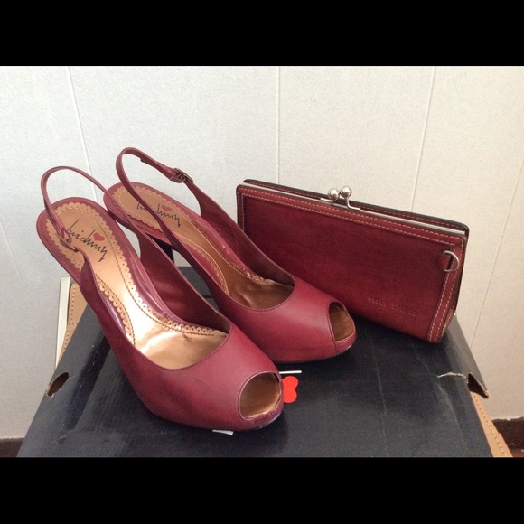 Luichiny Burgundy Leather Platform SHOES size 7.5 - Picture 5 of 6